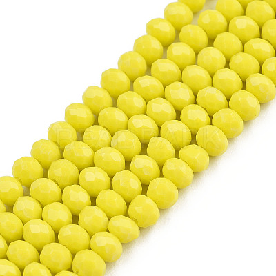 Opaque Solid Color Glass Beads Strands EGLA-A034-P6mm-D26-1