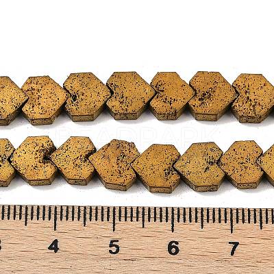 Electroplated Natural Lava Rock Beads Strands G-K388-04B-02-1