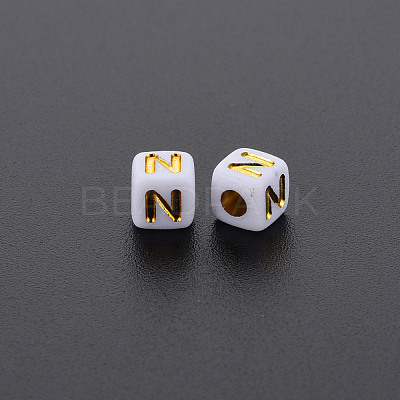 Opaque White Acrylic Beads MACR-Q242-010N-1