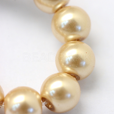Baking Paint Pearlized Glass Pearl Round Bead Strands HY-Q003-6mm-42-1