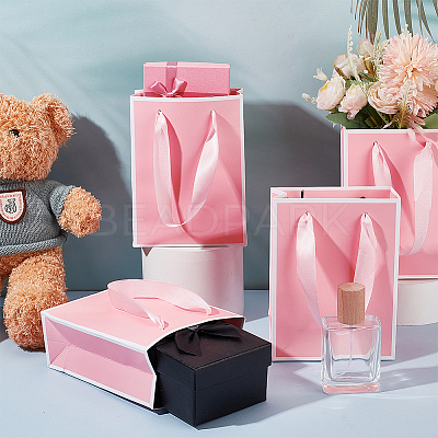 Folding Paper Gift Bags with Handle ABAG-WH0045-21B-1