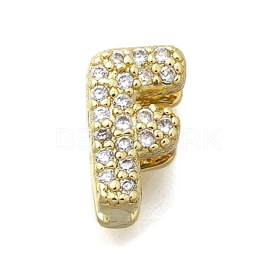 Brass Micro Pave Cubic Zirconia Letter Multi-Strand Links KK-D295-32G-06-1