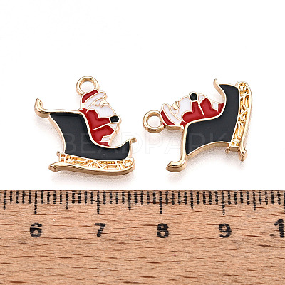 Golden Plated Alloy Enamel Pendants ENAM-T009-88-RS-1