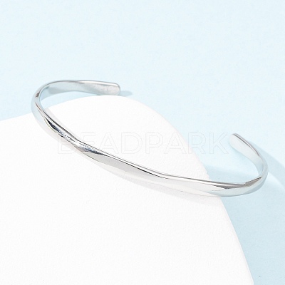 304 Stainless Steel Cuff Bangles for Women BJEW-Z146-05P-1