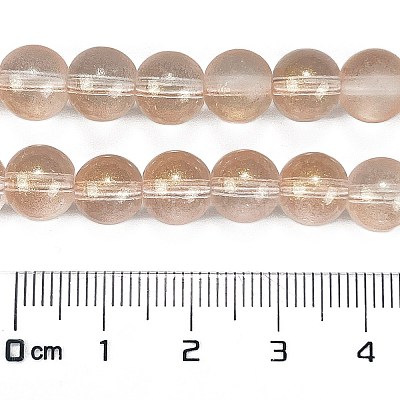 Frosted Transparent Glass Bead Strands GLAA-P065-8mm-05-1
