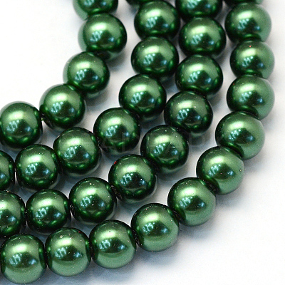 Baking Paint Pearlized Glass Pearl Round Bead Strands HY-Q330-8mm-75-1