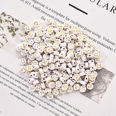 Opaque White Acrylic Beads MACR-YW0001-21A-1