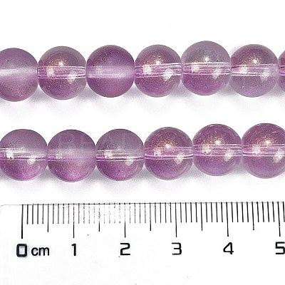Frosted Transparent Glass Bead Strands GLAA-P065-10mm-07-1