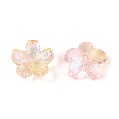 Baking Paint Transparent Glass Bead Caps DGLA-N014-06B-06-1