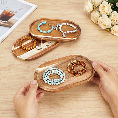 Wood Jewelry Plates ODIS-WH0177-014-1