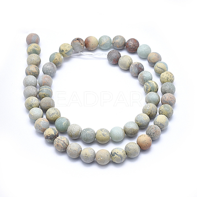 Natural Aqua Terra Jasper Beads Strands G-N0128-48F-8mm-1