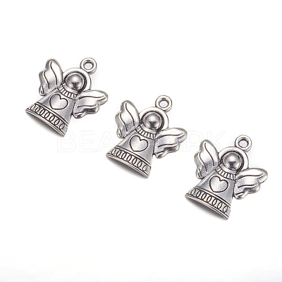 Tibetan Style Antique Silver Angel Pendants X-TIBEB-A11978-AS-LF-1