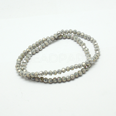 Round Full Rainbow Plated Imitation Jade Faceted(32 Facets) Electroplate Glass Beads Strands X-EGLA-J130-FR11-1