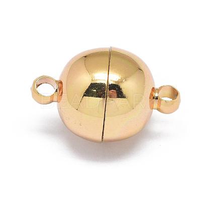 Rack Plating Brass Magnetic Clasps with Loops KK-F801-02C-G-1