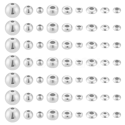 60Pcs 9 Styles 925 Sterling Silver Beads STER-PH0003-29-1