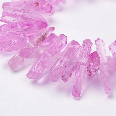 Natural Quartz Crystal Points Beads Strands G-K181-B03-1