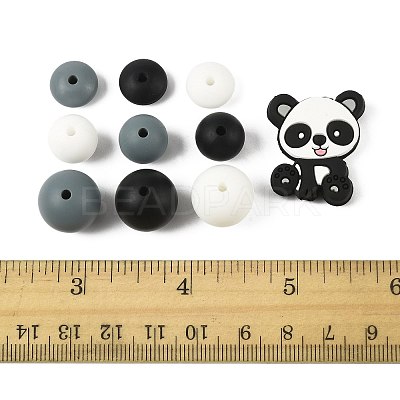 40Pcs 10 Styles Silicone Beads SIL-FS0001-27B-1
