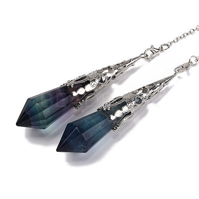 Natural Fluorite Pointed Dowsing Pendulum Big Pendants G-H285-06P-A30-1