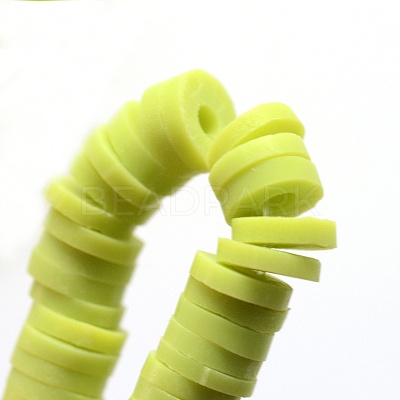 Flat Round Handmade Polymer Clay Beads CLAY-R067-8.0mm-10-1