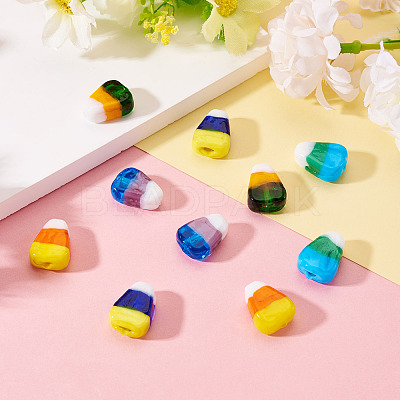 10Pcs 5 Colors Handmade Lampwork Beads LAMP-TA0002-41-1