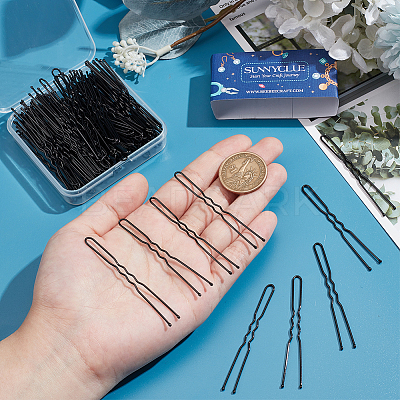 100Pcs Hair Accessories Iron Hair Forks Findings OHAR-SC0001-08-1
