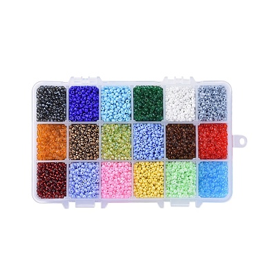 18 Colors Glass Seed Beads SEED-JP0007-03-1
