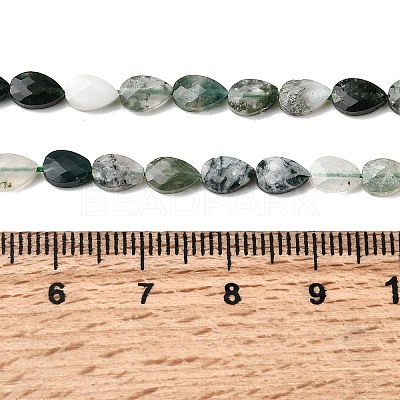 Natural Moss Agate Beads Strands G-B159-A09-1