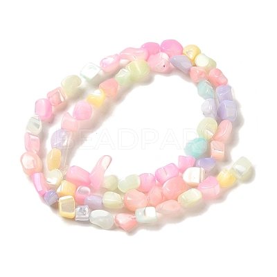 Rainbow Color Dyed Natural Freshwater Shell Beads Strands X1-SHEL-G018-02E-1