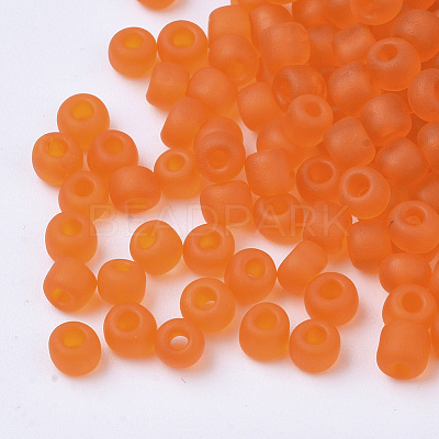 8/0 Frosted Round Glass Seed Beads X-SEED-A008-3mm-M9-1