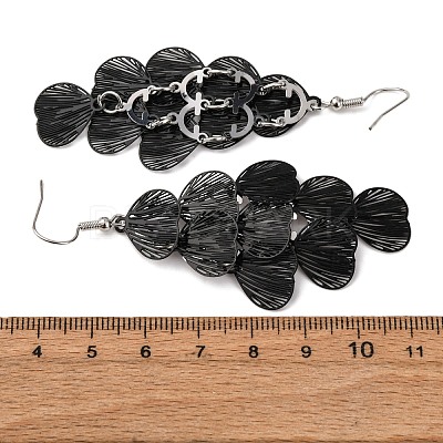 430 Stainless Steel Heart Dangle Earrings EJEW-A137-09EB-1