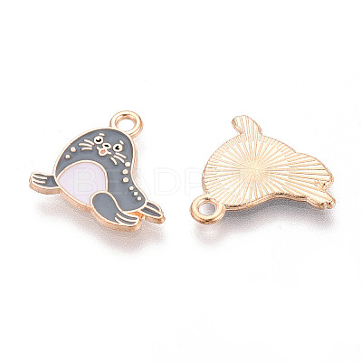 Marine Animals Alloy Enamel Pendants X-ENAM-T022-34J-1