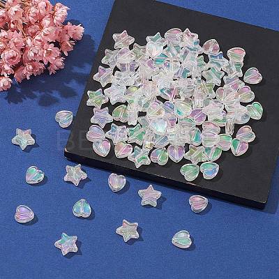 100Pcs 2 Style Eco-Friendly Transparent Acrylic Beads TACR-YW0001-86A-1