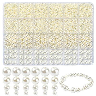 4 Styles ABS Plastic Imitation Pearl Beads KY-YW0001-72B-1