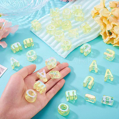 50Pcs 5 Styles UV Plating Rainbow Iridescent Acrylic Beads OACR-TA0004-67B-1