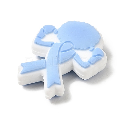 Awareness Ribbon Boxer Silicone Focal Beads SIL-M002-01B-1