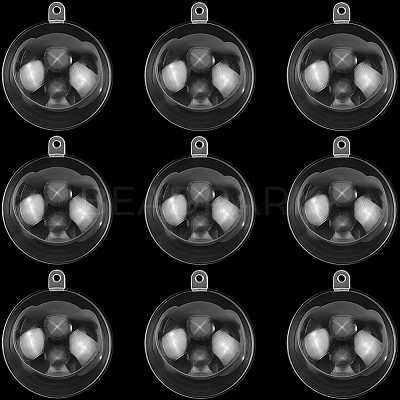 10Pcs Transparency Acrylic Christmas Balls Pendants DIY-CP0013-38A-1
