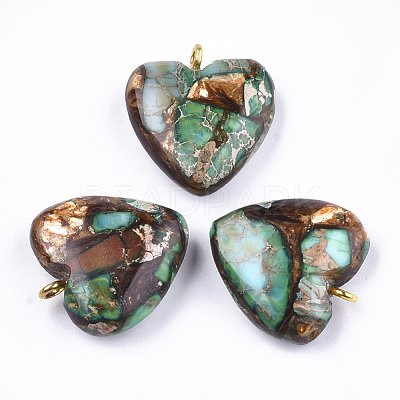 Assembled Bronzite and Imperial Jasper Pendants G-T111-04J-1