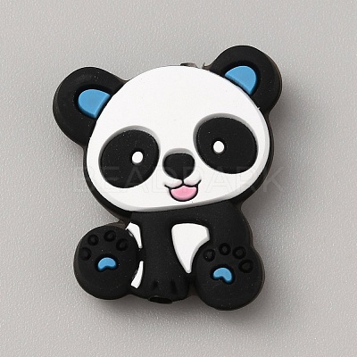 Panda Silicone Beads SIL-WH0002-82A-1
