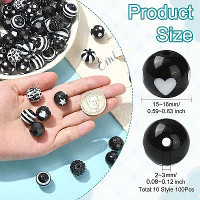 100Pcs Opaque Acrylic Beads OACR-CJ0002-50-1