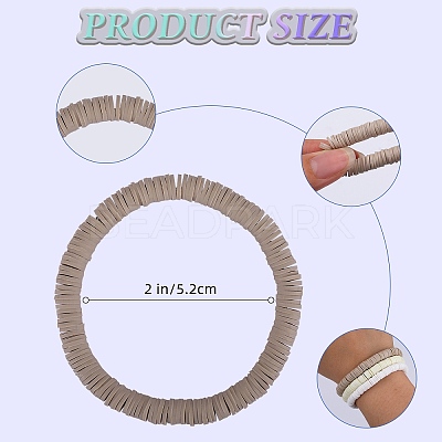 Polymer Clay Heishi Surfer Stretch Bracelets Set BJEW-SW00127-1