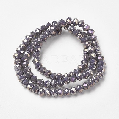 Electroplate Opaque Glass Beads Strands EGLA-A034-P8mm-T02-1