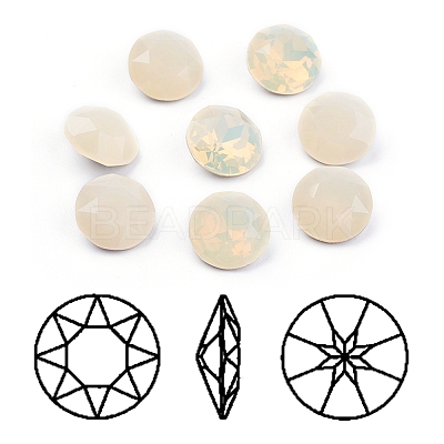 Pointed Back & Back Plated K9 Glass Rhinestone Cabochons RGLA-J012-8mm-287-1