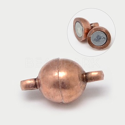 Round Brass Magnetic Clasps with Loops MC019-R-1