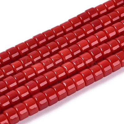 Opaque Solid Color Glass Beads Strands GLAA-N026-2x4mm-06-1