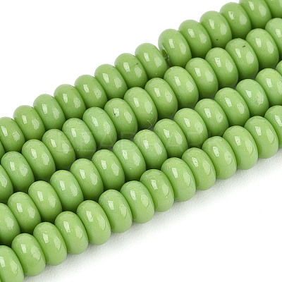 Opaque Spray Painted Glass Beads GLAA-ZX008-4mm-18B-1