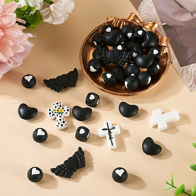 Religion Theme Food Grade Eco-Friendly Silicone Beads SIL-TA0002-97-1