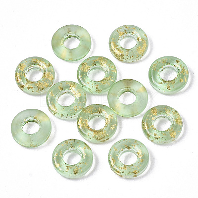 Transparent Spray Painted Glass European Beads LS-GLAA-N035-04J-1