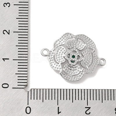 Brass Pave Glass Connector Charms KK-Z073-32P-04-1