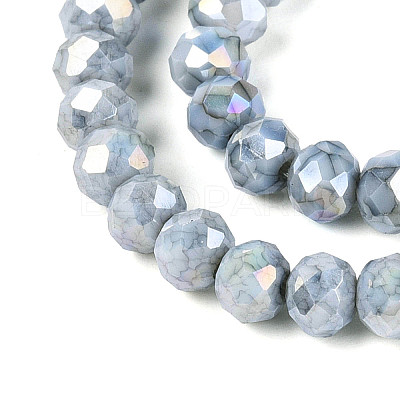 Anti-Tarnish Electroplate Rondelle Glass Beads Strands X-EGLA-T021-4mm-17-10-1