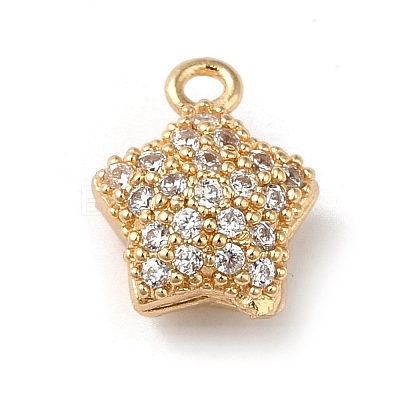 Brass Micro Pave Cubic Zirconia Pendants KK-F865-19G-1